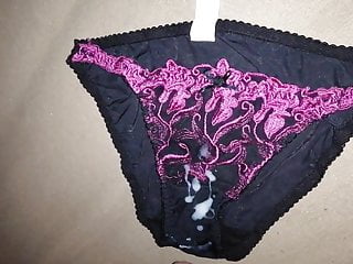 Cum on Black &amp; Pink Floral Panties