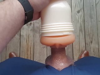 Cumming with My Fleshlight on the Patio