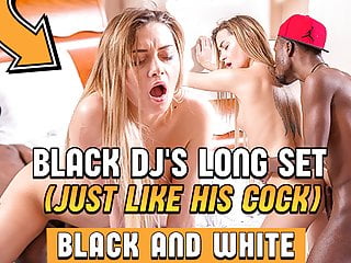 BLACK4K. After club party, DJ and blonde have black on white
