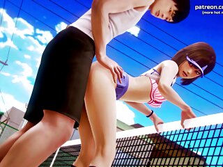 Waifu Academy - Cute Little 18yo Asian Stepsister Teen Creampied By Big Cock Stepbrother At The Tennis Court - #32