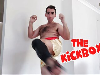STEP GAY DADDY - THE KICKBOXER - THAI BOXING SHORTS ON, 80&#039;S MARTIAL ARTS FILM WATCHED, COCK TO JERK OFF YES!