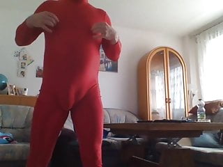 red catsuit