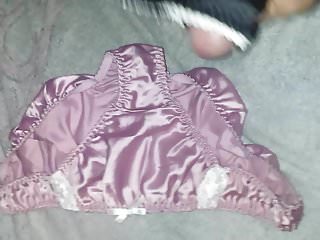 Wife&#039;s Pink Silky Panties Get&#039;s Some Spunk