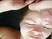 Girlfriend takes hot thick load on face