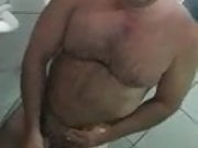 Hot Brazilian muscledad taking shower