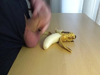 cum on food - banana