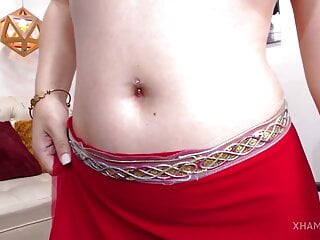 Hot Sexy Red Saree Wali Bhabi Webcam Nude Part 2...