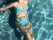 Elizabeth Hurley in the pool 02-02-2021