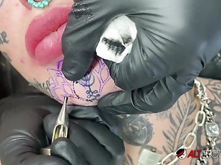 Horny exclusive piercing, blowjob, tattoo xxx scene