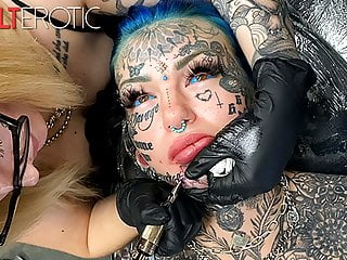 Fucking a Dildo, Tattooing, Fucking Girls, Getting Tattoo