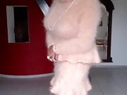 Charlene in new Rose Mohair Dress 