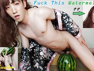 Asiansissyjoey fucks watermelon...
