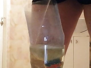 urine funnel into a glass