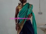 Indian sexy crossdresser Lara D'Souza in saree part 2