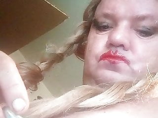 ALLXTREME NIPPLE PIERCING RED LIPSTICK SISSY BLONDE PIGTAILS