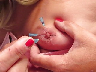 Sissy Putting Needles In Her Own Nipples 2