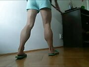 Thick Muscular Legs House Cleaning
