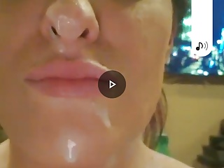 Cum in Mouth, Gagged, Brunette Facial, Throat