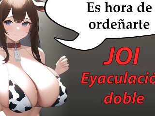 Spanish JOI hentai, cum 2 times. Es hora de ordenarte.