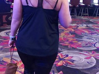 My baby girl walking through casino 