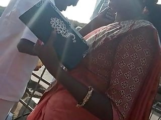 Tamil hot teacher showing her hot side boobs in saree