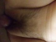 Bear teasing tight pussy with small thick cock