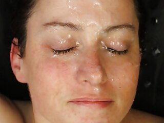 Huge Load Facial, American, Homemade, Brunette