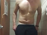 Chav lad wankin in gym showers