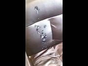 Two New Cumshots on My Leather Chair