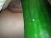 I fuck wife with cucumber 3