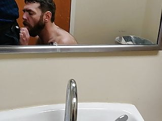 Lucky getting his cock swallowed in the hospital ER bathroom