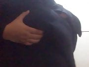 Chubby slut in burqa showing big boobs and pussy