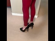 Leggings and 5 inch heels 