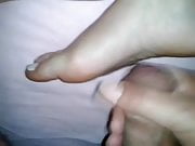 Cum on my wife's feet again....