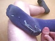 It's time to cum AGAIN on blue socks 