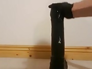 Taking a huge dildo