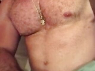 Cute hairy bald muscle hunk jerk off.