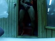 Str8 daddy risky cum at the sauna gym