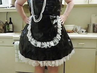 Sissy ray in pvc maids uniform...