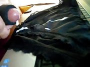 Cumming on black panties
