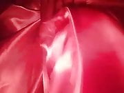 God I ust love red silky satin all over my cock