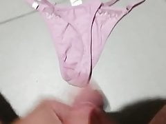 jerk off on buddy wife's sexy pink thong