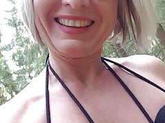 Julie naked in forest