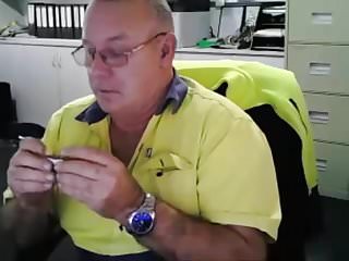 Step Dad Smokes On Cam Play And Cum