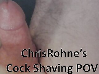 Shaving my cock and balls (and precumming while doing it)