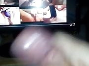 A Serbian Friend masturbating while watching my sex video...