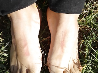 Barefoot on grass...