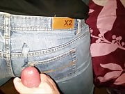 Cumshot on Express jeans