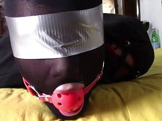 LauraOnHeels, Stockings Heels, Hooded, Tied Gagged