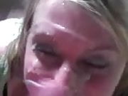 Well rounded girlfriend doggy fucked and facialized